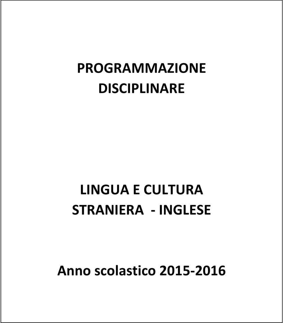 CULTURA STRANIERA -