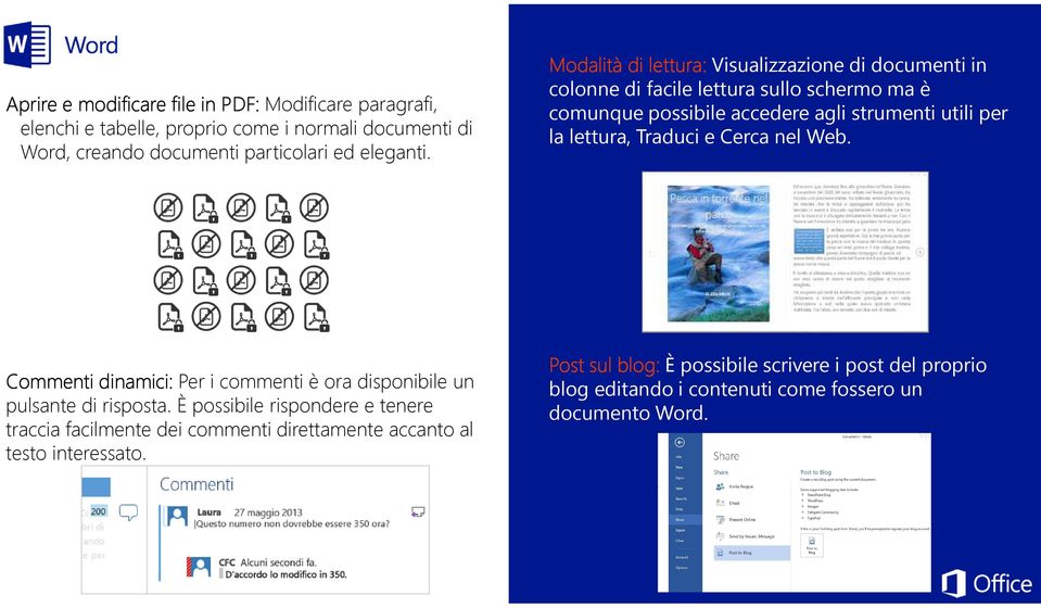 lettura, Traduci e Cerca nel Web. Commenti dinamici: Per i commenti è ora disponibile un pulsante di risposta.