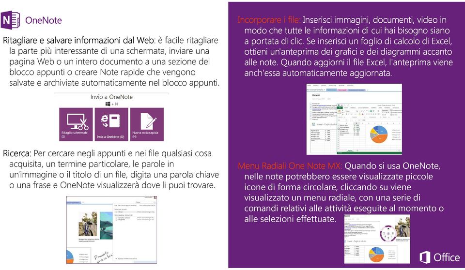 Incorporare i file: Inserisci immagini, documenti, video in modo che tutte le informazioni di cui hai bisogno siano a portata di clic.