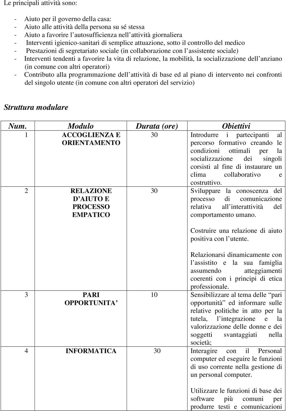 relazione, la mobilità, la socializzazione dell anziano (in comune con altri operatori) - Contributo alla programmazione dell attività di base ed al piano di intervento nei confronti del singolo