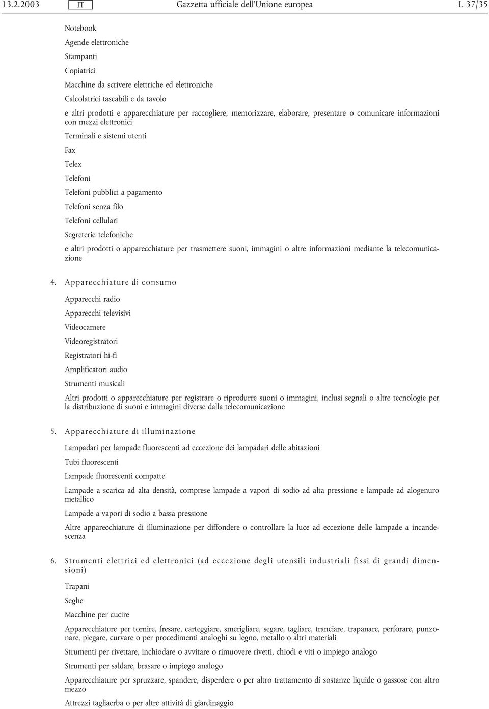 Segreterie telefoniche e altri prodotti o apparecchiature per trasmettere suoni, immagini o altre informazioni mediante la telecomunicazione 4.