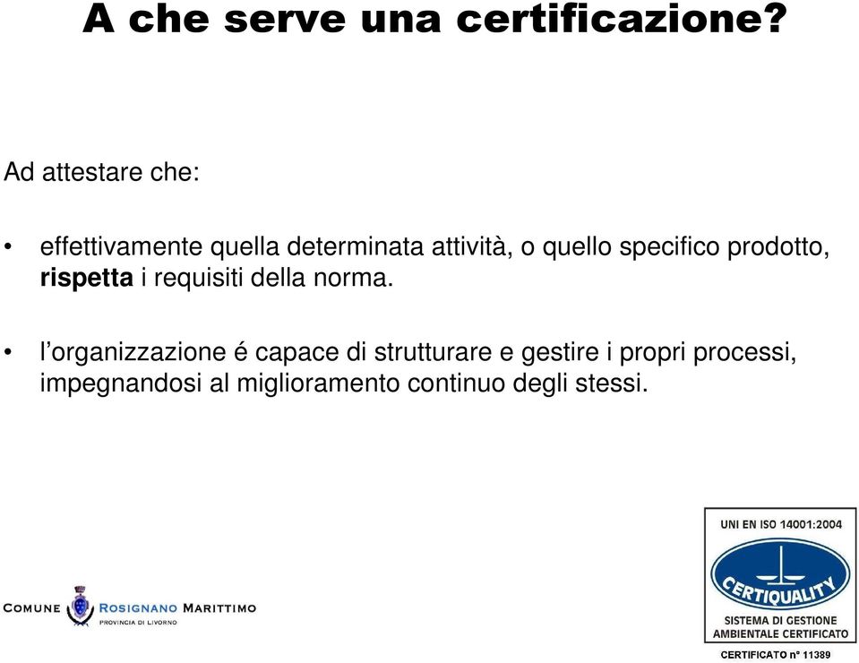 quello specifico prodotto, rispetta i requisiti della norma.