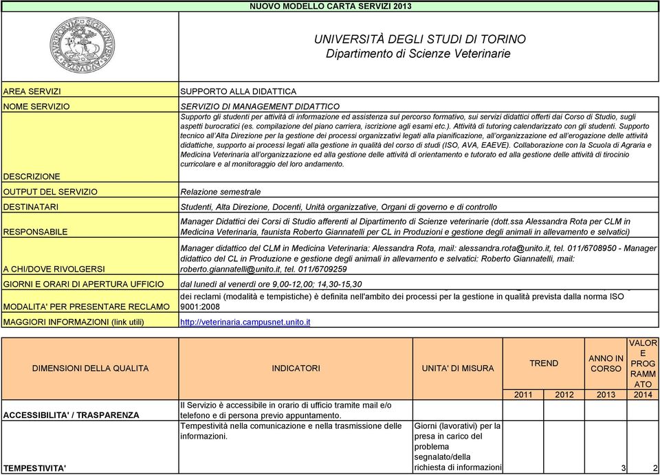 attività di informazione ed assistenza sul percorso formativo, sui servizi didattici offerti dai Corso di Studio, sugli aspetti burocratici (es.