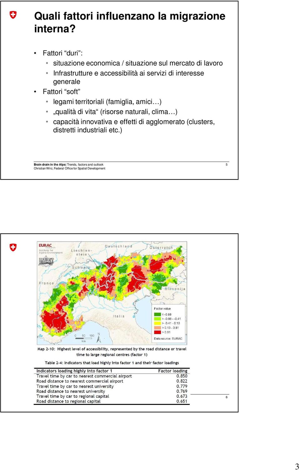 accessibilità ai servizi di interesse generale Fattori soft legami territoriali (famiglia,