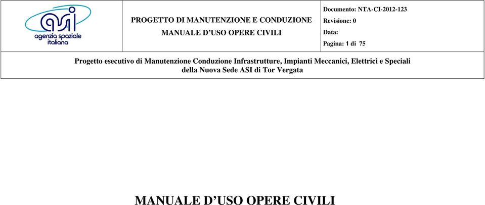 esecutivo di Manutenzione Conduzione Infrastrutture, Impianti Meccanici,