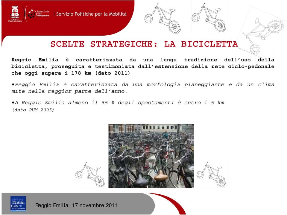 i 178 km (dato 2011) Reggio Emilia è caratterizzata da una morfologia pianeggiante e da un clima mite