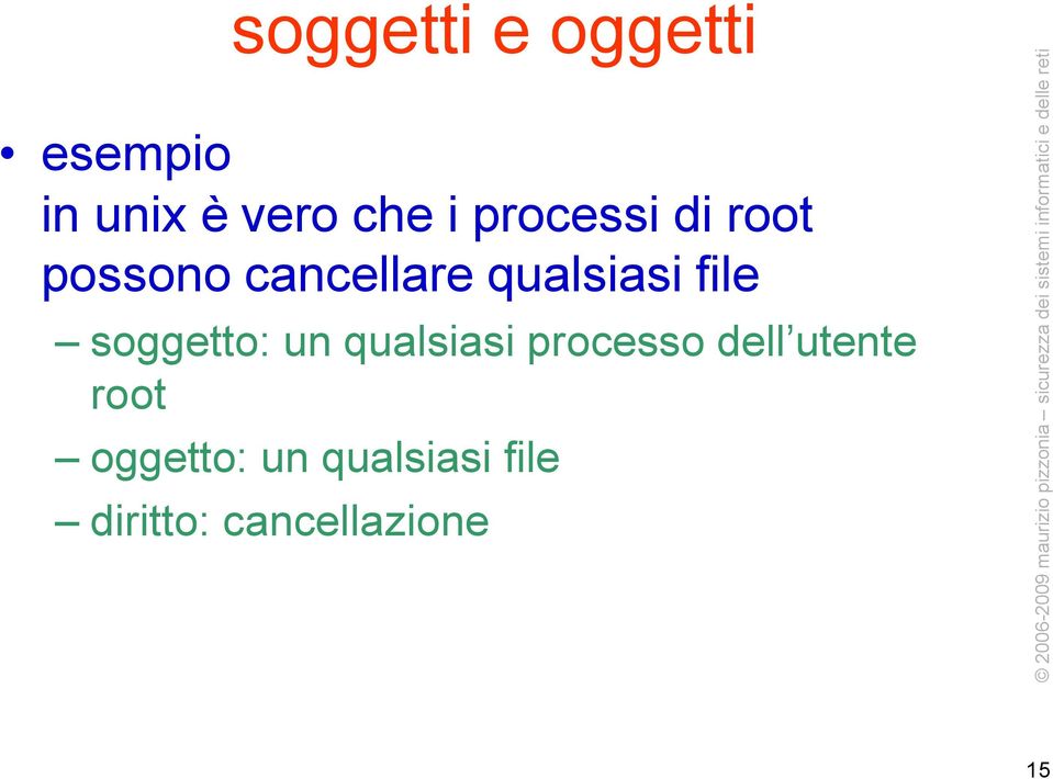 file soggetto: un qualsiasi processo dell utente