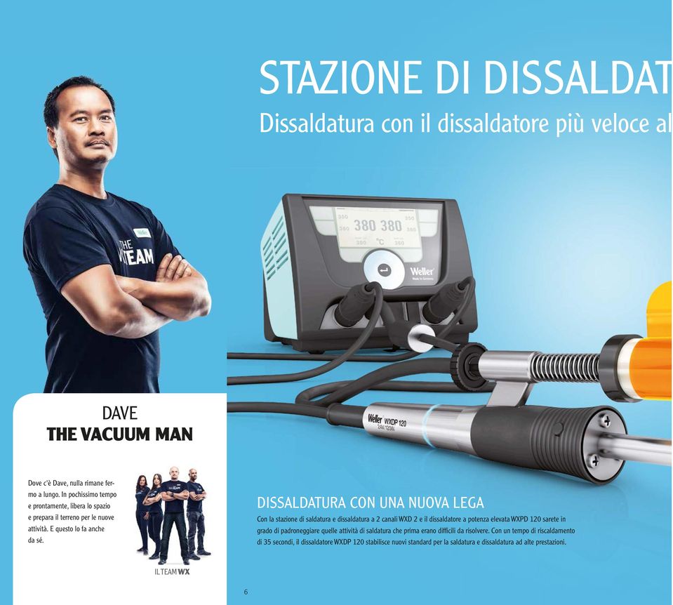 DISSALDATURA CON UNA NUOVA LEGA Con l stzione di sldtur e dissldtur 2 nli WXD 2 e il dissldtore potenz elevt WXPD 120 srete in grdo di