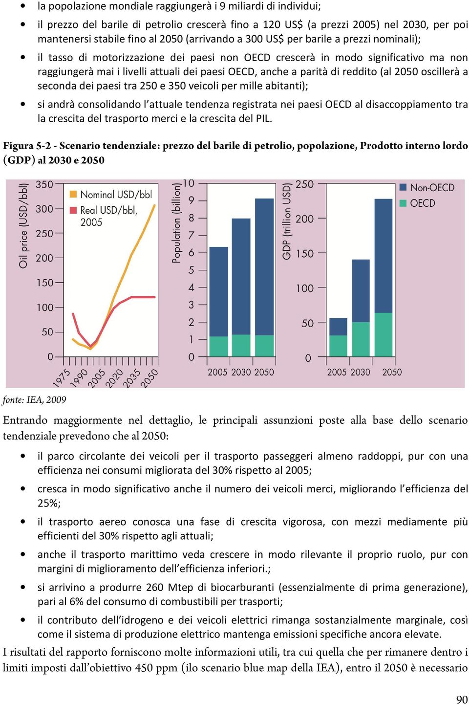 fonte:iea,2009 Entrando m aggiorm ente nel dettaglio, le principali assunzioni poste alla base dello scenario tendenziale prevedono che