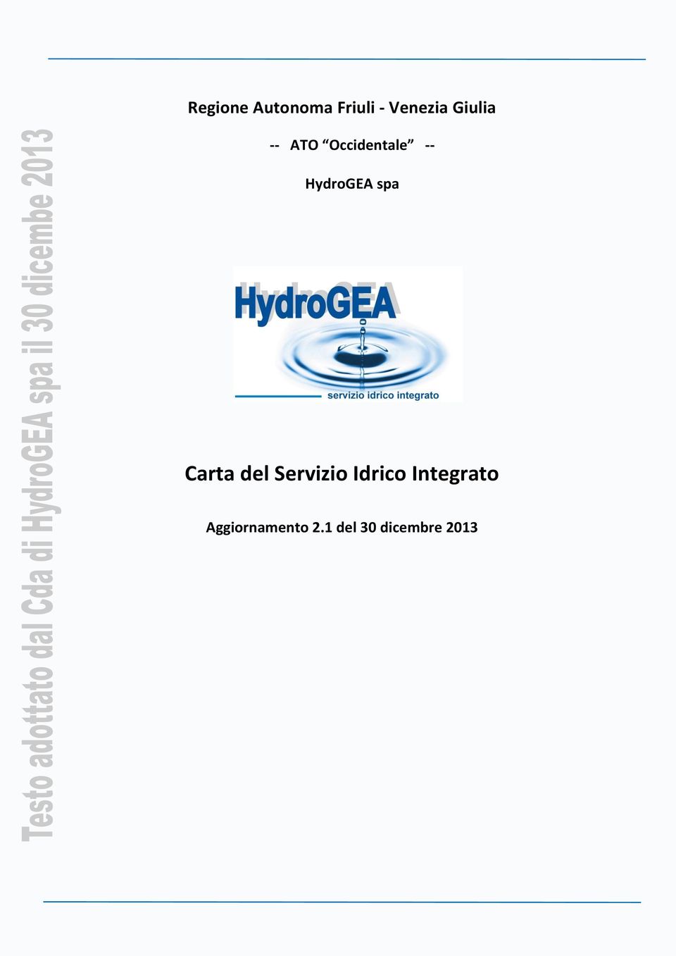 HydrGEA spa Carta del Servizi Idric