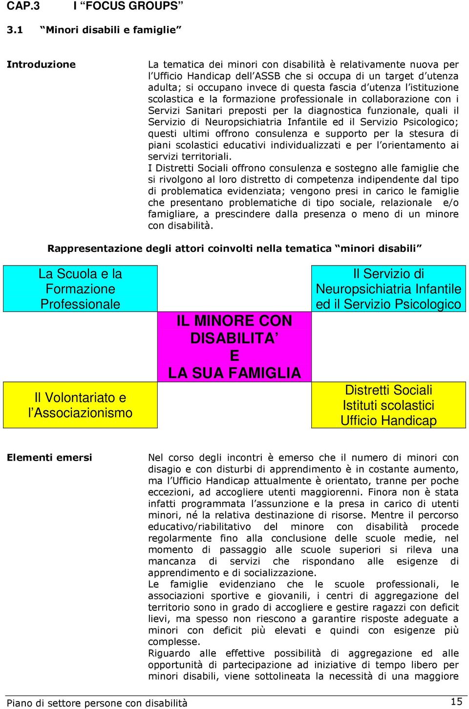 di questa fascia d utenza l istituzione scolastica e la formazione professionale in collaborazione con i Servizi Sanitari preposti per la diagnostica funzionale, quali il Servizio di Neuropsichiatria