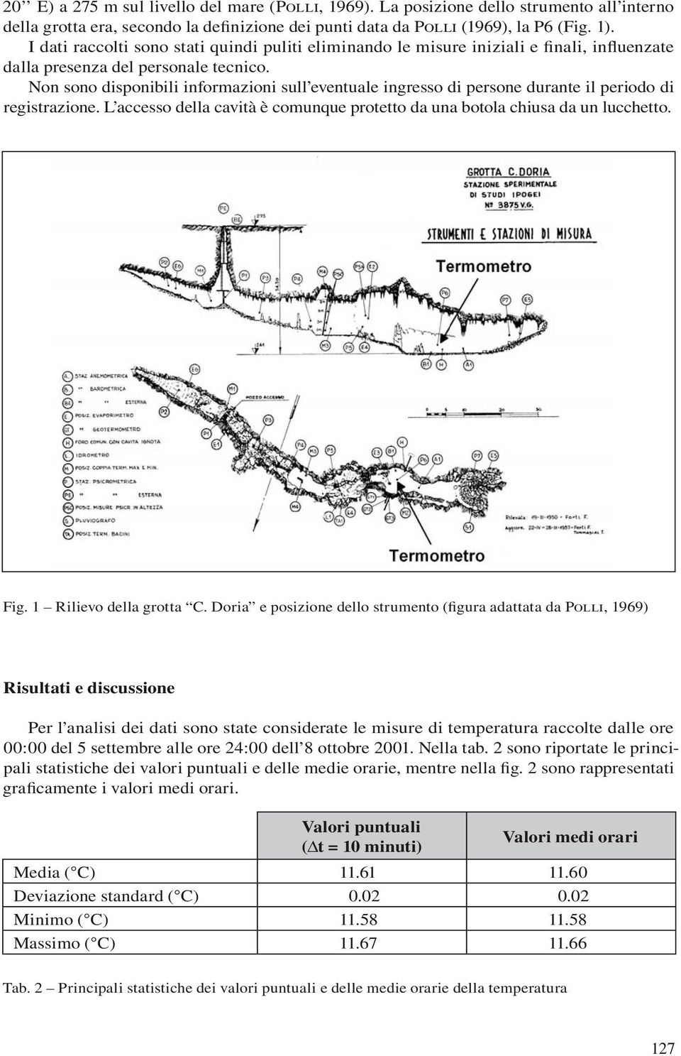 Non sono disponibili informazioni sull eventuale ingresso di persone durante il periodo di registrazione. L accesso della cavità è comunque protetto da una botola chiusa da un lucchetto. Fig.