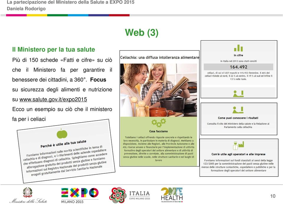 Focus su sicurezza degli alimenti e nutrizione su www.salute.gov.