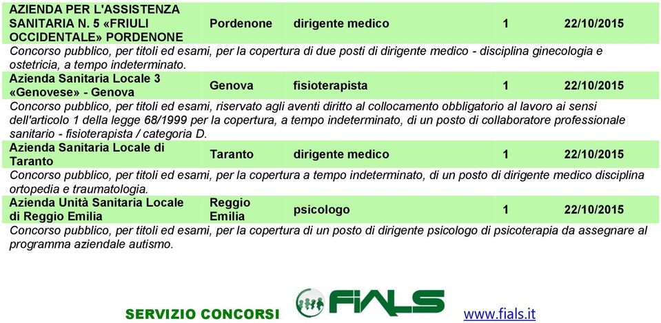 ostetricia, a tempo indeterminato.