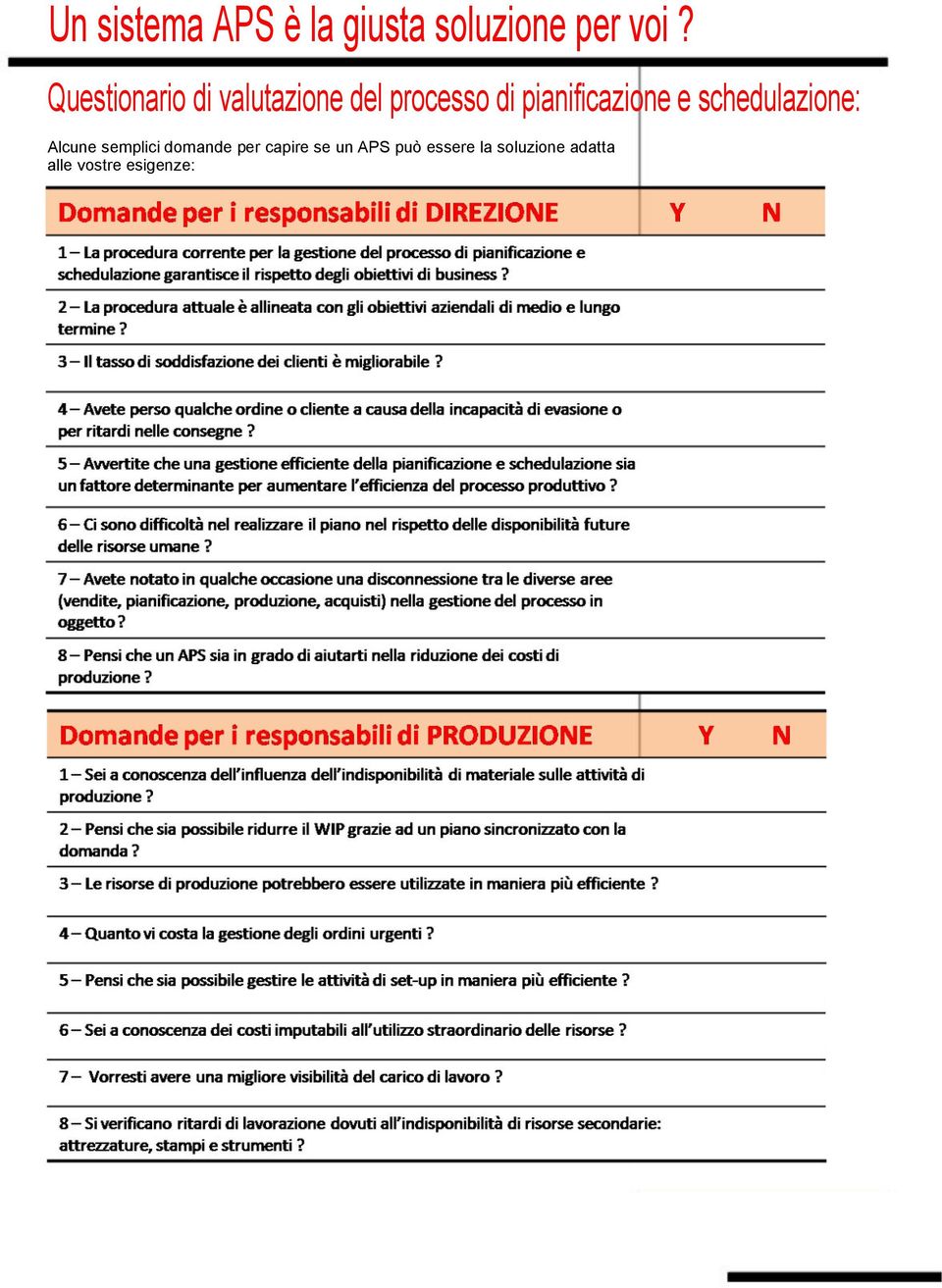 pianificazione e schedulazione: Alcune semplici