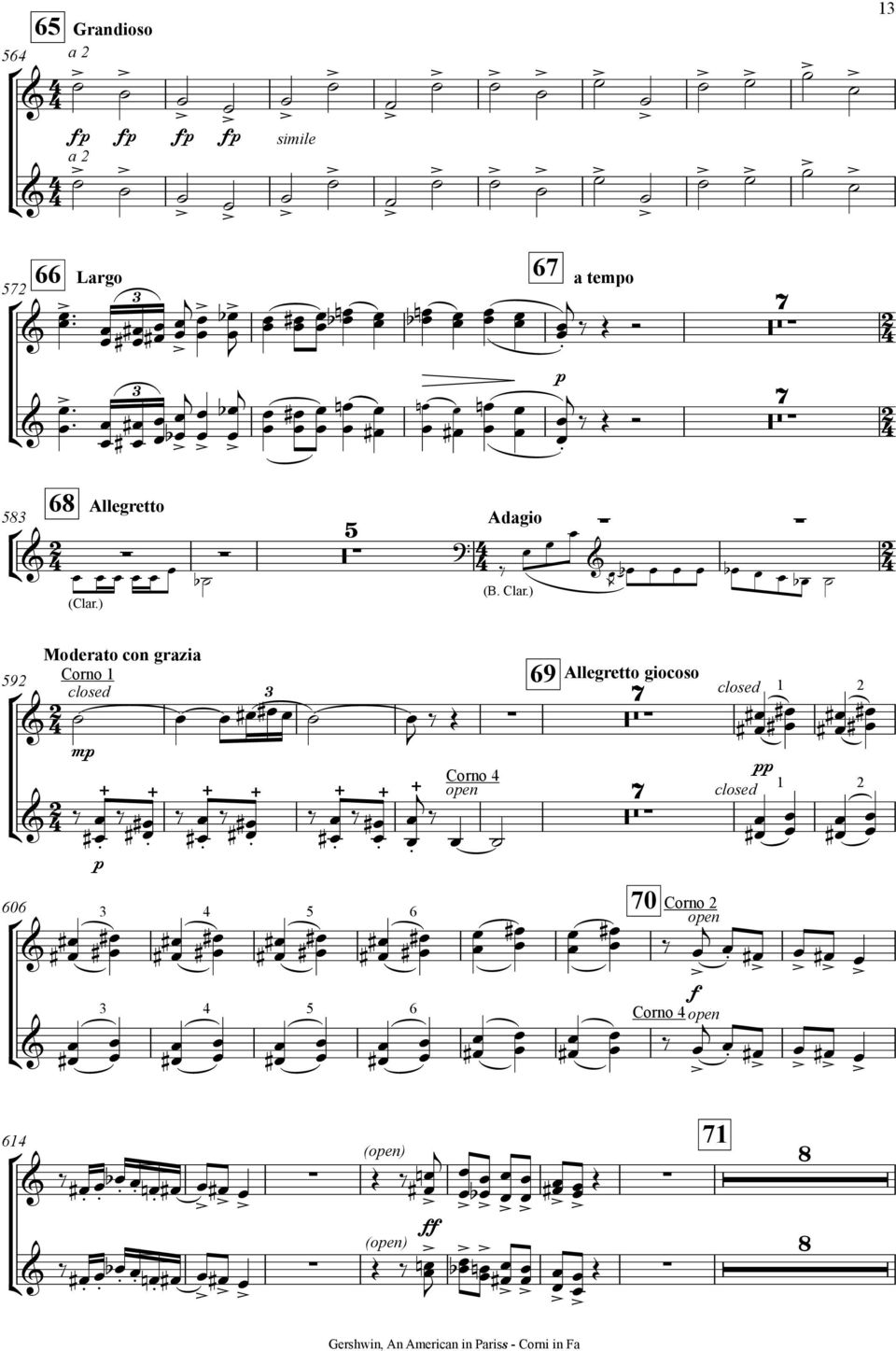 Adagio (B Clar) Ц 59 Moderato co grazia Coro 1 closed 9 Allegretto