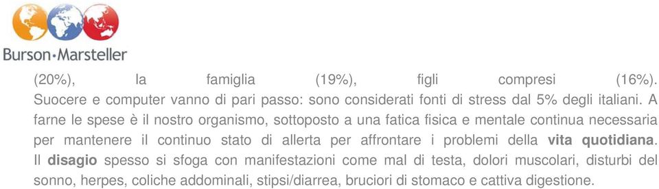 A farne le spese è il nostro organismo, sottoposto a una fatica fisica e mentale continua necessaria per mantenere il continuo