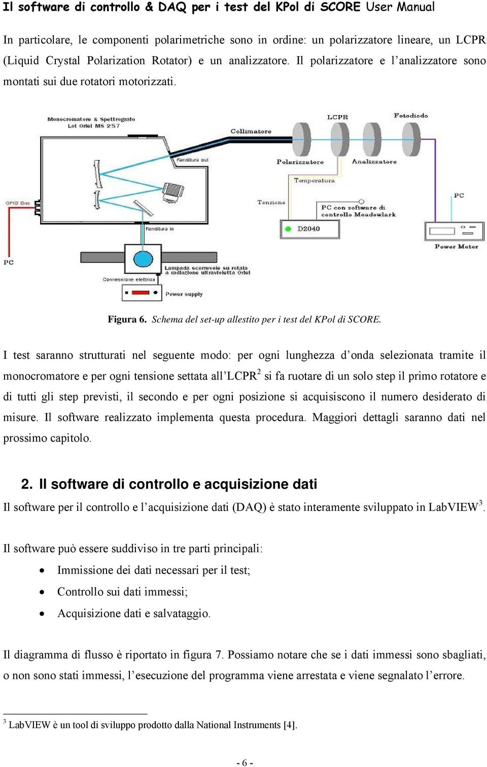 I test saranno strutturati nel seguente modo: per ogni lunghezza d onda selezionata tramite il monocromatore e per ogni tensione settata all LCPR 2 si fa ruotare di un solo step il primo rotatore e