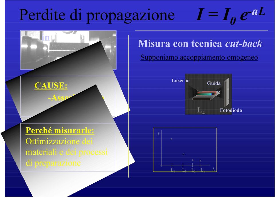 -Diffusione Laser in L 4 Guida Fotodiodo Perché misurarle: