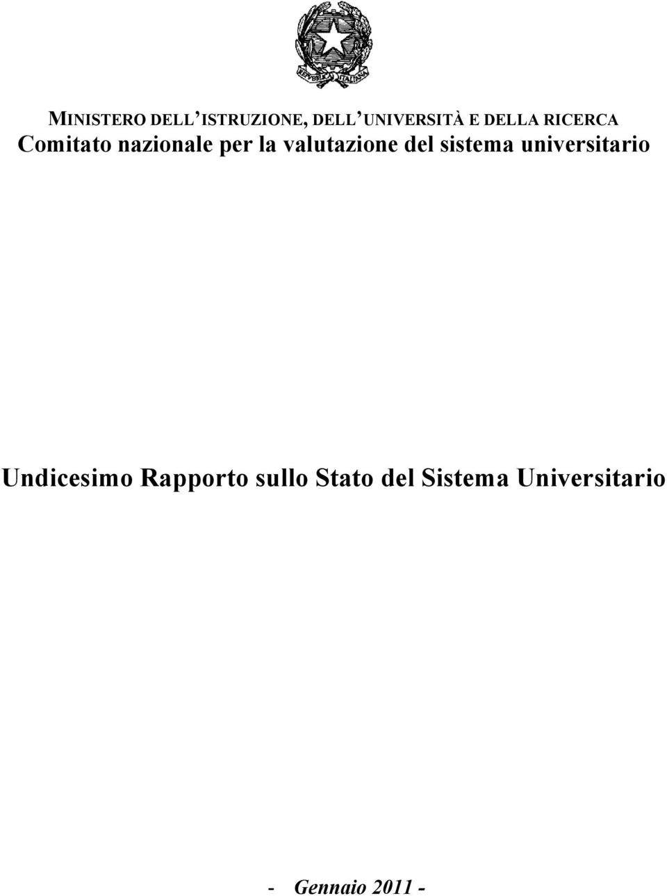 valutazione del sistema universitario Undicesimo