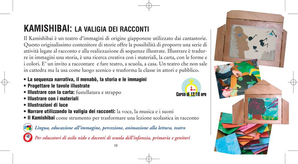 Illustrare è tradurre in immagini una storia, è una ricerca creativa con i materiali, la carta, con le forme e i colori. E un invito a raccontare e fare teatro, a scuola, a casa.