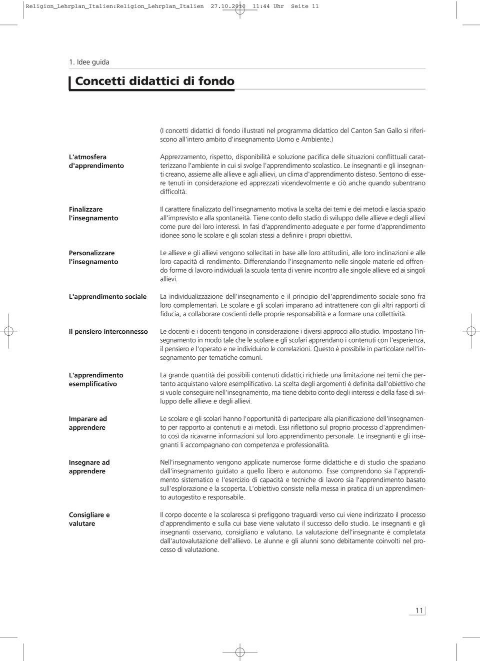 ) L'atmosfera d'apprendimento Finaizzare 'insegnamento Personaizzare 'insegnamento L'apprendimento sociae I pensiero interconnesso L'apprendimento esempificativo Imparare ad apprendere Insegnare ad