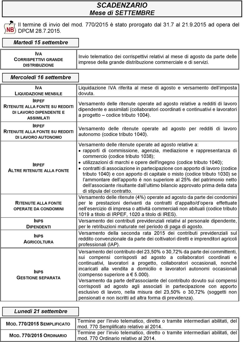 ad opera del DPCM 28.7.2015.