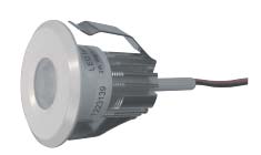 FARETTO LED SINGOLO DA INCASSO Ø 51,5 mm - ORIENTABILE 220 240Vca (Driver incluso) 50-60Hz Diodo LED Cree XPE 45 Si, escursione +/- 10 >35000 ore -20 C ~ +45 C CC 3,3 5V 700mA 3W Flange a molla