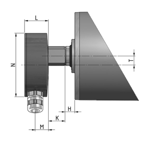 Uscita cavo diritto in ottone o in acciaio inox. Uscita cavo ad angolo in acciaio inox.