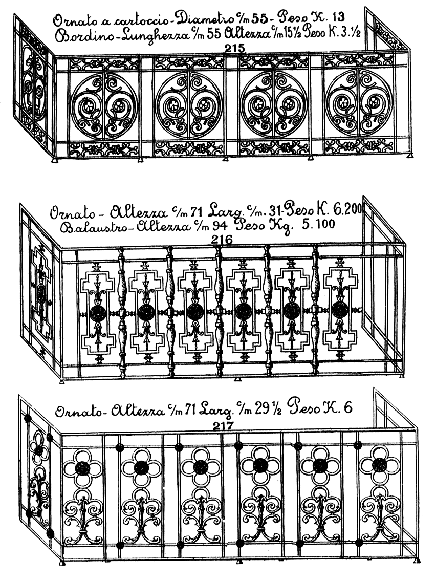 Balconi o ringhiere montate (da Catalogo