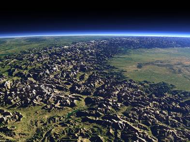 Proprietà fisiche dell atmosfera terrestre Alpi e pianura padana L atmosfera è costituita dallo strato di gas che circonda un pianeta L atmosfera della Terra è sottile (~1,5% del raggio) La