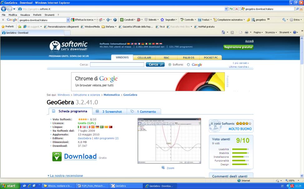 Fase 2 In questa seconda fase, la costruzione delle altezze viene fatta utilizzando Geogebra. Questo software si può scaricare gratuitamente da Internet.