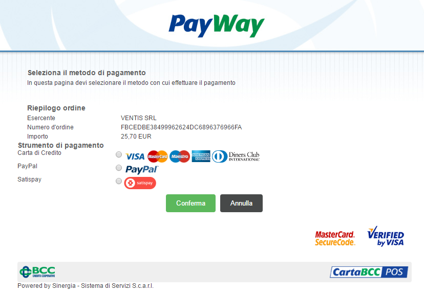 Con l ecommerce su PiazzaBM, aderendo a Satispay sarà possibile incassare online anche tramite questo strumento di pagamento, oltre alle carte di credito.