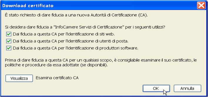 17.Selezionare ora Dai fiducia a questa CA per tutti gli scopi indicati e poi 18.cliccare su OK 19.