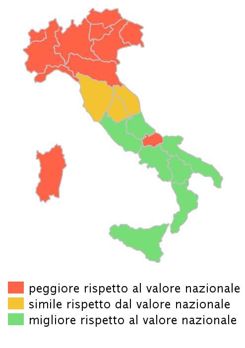 Il consumo di alcol con modalità a maggior rischio risulta in Piemonte superiore a quello nazionale, così come lo è nella gran parte delle Regioni del Nord Italia (Figura 3).