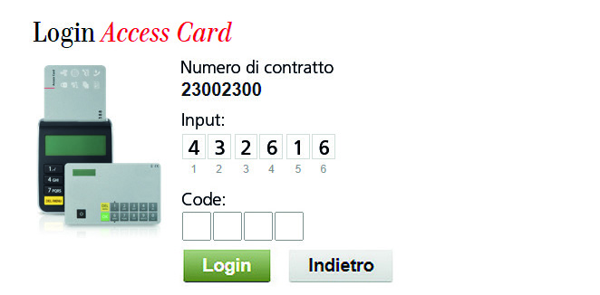 Cambio del PIN Accesso ai Online Services Impostate il vostro numero d identificazione personale (PIN) La prima volta che mettete in funzione l Access Card Display dovete cambiare il vostro PIN