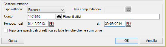 Es. registrazione risconto attivo In data 01/10/2013 registro il costo di 15.000,00 Euro relativo all'assicurazione di un fabbricato per il periodo 01/10/2013-31/09/2014.