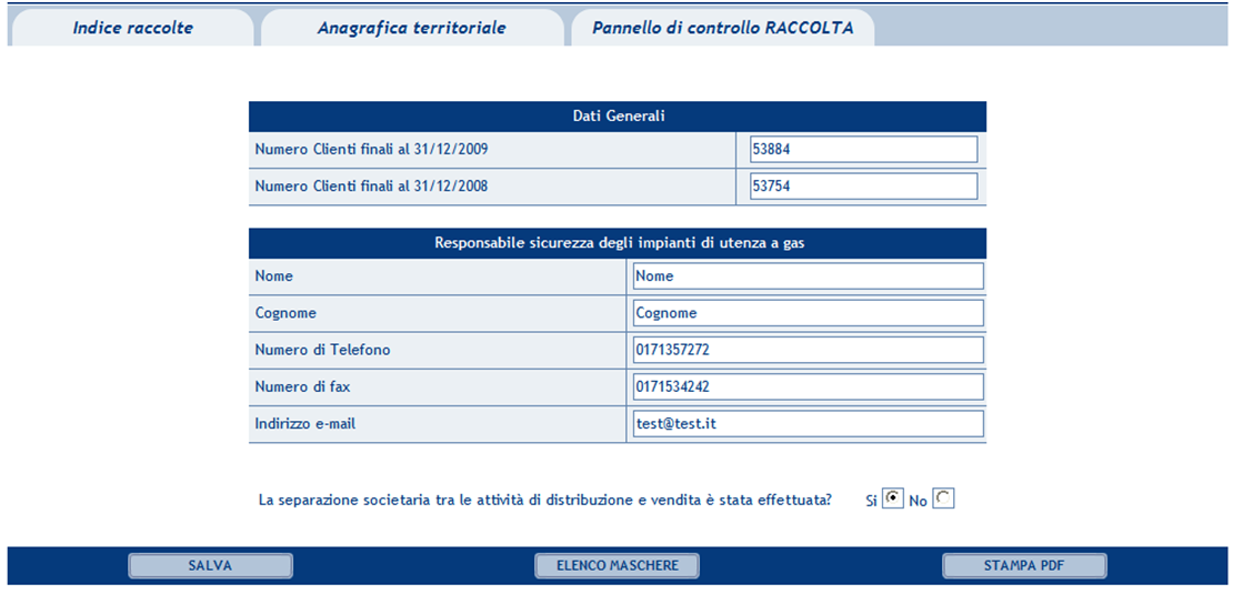 3.1 Dati generali Sicurezza degli impianti di utenza a gas Le informazioni richieste per la compilazione della maschera Dati generali Sicurezza degli impianti di utenza a gas (figura 2.