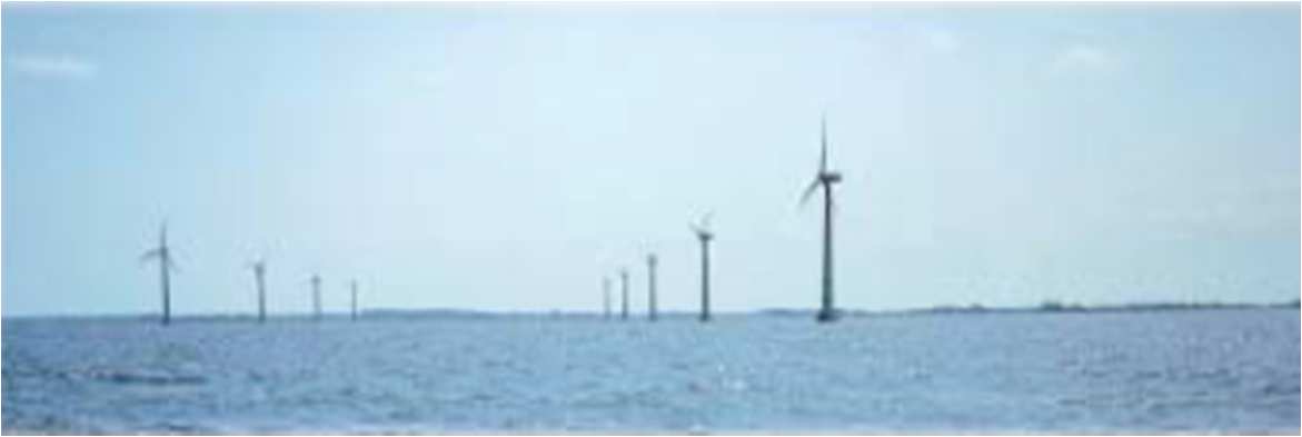 Impianti off-shore Sono le wind-farm costruite sul mare. Rappresentano un'utile soluzione per quei paesi densamente popolati e con forte del territorio e che si trovano vicino al mare.