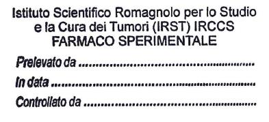 Preparazione-IRST Assegnazione ID vial tramite IVRS, IWRS, secondo numero di randomizzazione Richiesta di farmaco sperimentale al Servizio di