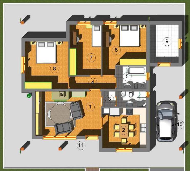 DESTINAZIONE D USO SUPERFICI (mq) 1 SOGGIORNO 23.60 mq 2 CUCINA 14.30 mq 3 BAGNO/ANTEBAGNO 5.40 mq 4 CORRIDOIO 4.80 mq 5 BAGNO 5.60 mq 6 CAMERA MATRIMONIALE 15.50 mq 7 CAMERA SINGOLA 13.