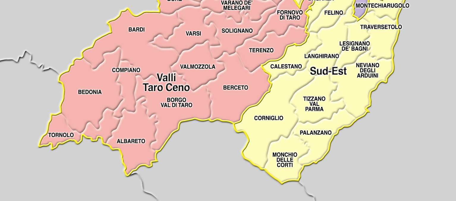 Territorio Collocazione geografica La provincia di Parma, in cui l Azienda Usl di Parma, con i suoi quattro Distretti, svolge l attività istituzionale, presenta una superficie di 3.