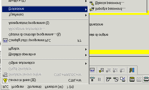 Protezione dei programmi Per attivare e disattivare la password utilizzare l utility Protezione del menù