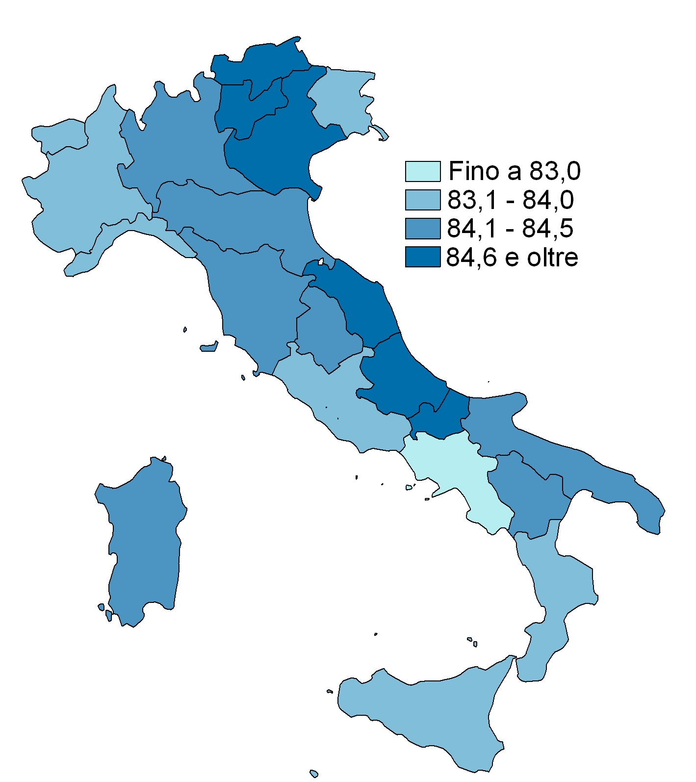 speranza di vita in