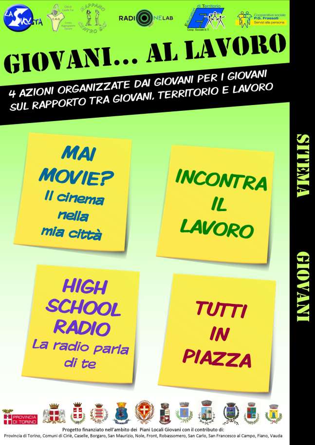 GIOVANI AL LAVORO Incontri, approfondimenti e informazione sul