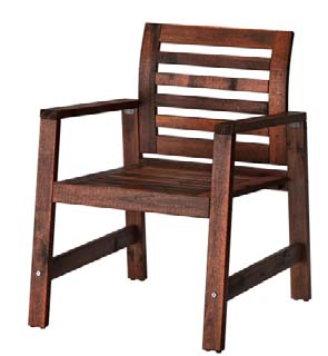 Basta poco per trascorrere una splendida estate ÄPPLARÖ tavolo con ribalta cm 140/200/260x78 + 4 sedie con braccioli, marrone.