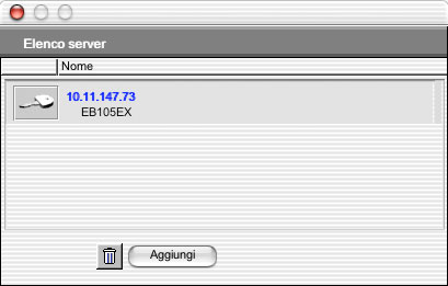 COMMAND WORKSTATION MACINTOSH EDITION 39 2 Se non viene trovato alcun server Fiery EXP8000, fare clic sulla scheda Manuale per eseguire la ricerca tramite il nome DNS o l indirizzo IP.