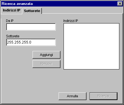 VDP RESOURCE MANAGER 64 2 Fare clic sulla scheda Manuale per individuare un server tramite l indirizzo IP. Immettere l indirizzo IP e fare clic su Aggiungi.