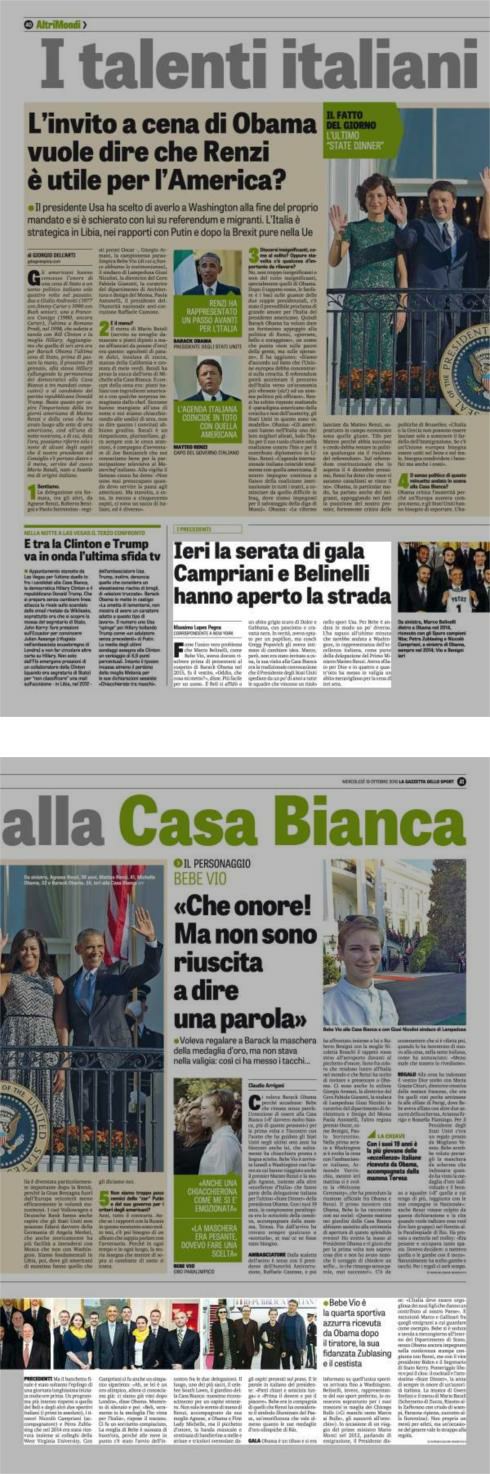 19 ottobre 2016 Pagina 40 La Gazzetta dello i precedenti Ieri la serata di gala Campriani e Belinelli hanno aperto la strada Forse l' unico vero problema che Marco Belinelli, come Bebe Vio, aveva