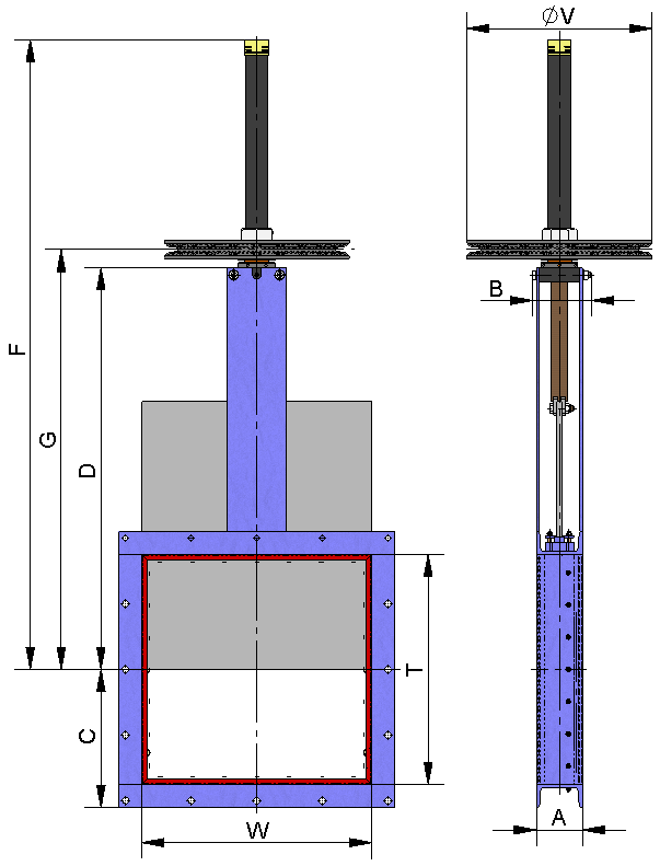 VOLANTE CATENA Molto utilizzato in impianti elevati con l'accesso difficile, il volante si colloca in posizione verticale. Opzioni: Dispositivi di blocco. Prolunghe: colonna, tubo, piastre.